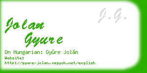 jolan gyure business card