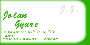 jolan gyure business card